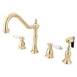 Kingston Brass KB1792PLBS Heritage 8-Inch Centerset Kitchen Faucet, Polished Brass [並行輸入品]
