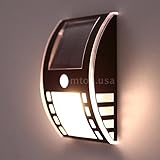 Stainless Steel Weatherproof Motion Sensor Wall Mount LED Solar Light Solar Powered Outdoor Landscap