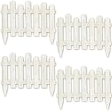 天然木製 花壇フェンス ボーダーフェンス ピケスティック 4枚セット ウォッシュホワイト 幅77cm×高さ60cm JSBF-7760X4-WHT