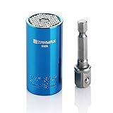 ユニバーサルソケット、zanmax 7 mm-19 mmユニバーサルGatorソケットメトリックレンチセット、品質多機能修復ツール1 / 4インチ電源ドリルアダプタ、ボルト、ナット&フック