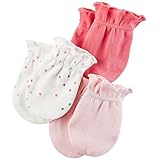 カーターズ Carter's 女の子用ベビーピンクハートコットン素材ベビーミトン3個セット [並行輸入品]