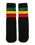 （スケーターソックス）SkaterSocks ベビー キッズ 赤ちゃん 子供 ロングソックス BABY KIDS 10インチ（ブラック×ラスタカラー）