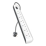 Belkin BSV603af2M 6ウェイ/ 6プラグ2mサージ保護エクステンションリードストリップ - ホワイト