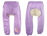 ベビー服 いないいないばぁっ！ハート 裾プリント 起毛パンツ 【61、パープル/95cm】