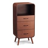 曲げ木のチェスト　　ダークブラウン　タイプ:Ｂ／オープン＋３段