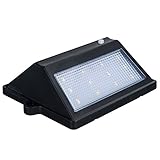 Ruanyi 12led LEDソーラーナイトライトパワードパネルPIRモーションセンサーナイトライトIP65ウォールランプ屋外庭の照明 ( 色 : Black )