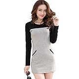 necini ®トップステッチパッケージヒップスリム長袖Tシャツと長いセクション下染めシャツ