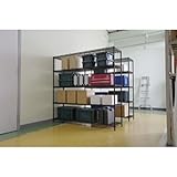 カラーメタルラック 【幅180cm/5段】 ブラック CMR-1818J