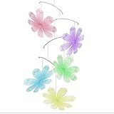 Flower Mobile Swirls Nylon Mesh Flowers Mobiles Decorations Decorate Baby Nursery Bedroom, Girls Roo