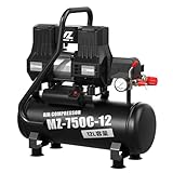 エアコンプレッサー 防塵設計 長持ち設計 MAZOT 750W高速充填 メンテナンスフリー 静音 コンパクト オイルレス 空気入れ 100v 12L容量 ブラック