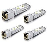 10Gtek 10GBase-T SFP+モジュール, 10G-T 低発熱タイプ 光モジュール, 10Gカッパー, RJ-45 SFP+ CAT.6a, 80m, 光トランシーバ, Cisco SFP-10G-T-S、Meraki、Netgear、Ubiquiti UF-RJ45-10G、Mikrotik、D-Link、Supermicro、TP-Linkなど互換 4個入り