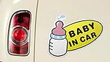 EWIN 4本の自動車両の窓バンパーロッカーステッカーミルクボトル（車の中で赤ちゃん（ボトル））