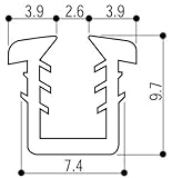 YKKAP窓サッシ 部材 ガラスビート カット品：9ｍｍ開口・ガラス厚5ｍｍ用(K-20358)1ｍ [YS]シルバー