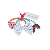 H608Bキャンディーストライプヘアゴムセット/ブルー