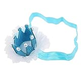 ＧＧＧ　子供の誕生日にキッズ 赤ちゃん　ヘアバンド 　レース　ヘッドバンド ヘアアクセサリー 写真撮影 小道具 髪飾り 出産祝い　色：ホワイト＋ブルー