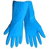 Global Glove 140FB Latex Rubber Flocklined Honeycomb Pattern Glove, Work, Extra Large, Blue (Case of