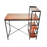 ラック付きデスク 幅95×奥行48cm 収納 PCデスク 両用デスク パソコンデスク SY-PDK100 (ブラウン)