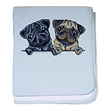 CafePress Pug Pals baby blanket - Standard Sky Blue [Baby Product] ... by CafePress [並行輸入品]