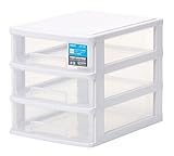 サンコープラスチック 小物収納3段 ストッキー 幅26.4×奥35×高28cm ホワイト
