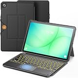 INFILAND Samsung Galaxy Tab A11+/A9+ 5G用キーボードケース 7色バックライト & 高精度トラックパッド付き スリムでポータブル 取り外し可能なキーボードケース Tab A11 Plus 11インチ用 (ブラック)