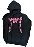 ソフトボールSoftballパーカー( Life ) Adult-Small ブラック GildanG125P-S