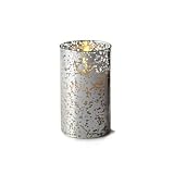 Luminara Flameless Candle Silver Mercury Glass Pillar Cylinder 6 inch 10006347 [並行輸入品]