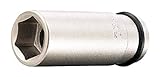トネ(TONE) インパクト用ロングソケット 6角 3NV-14L 対辺寸法:14×差込角:9.5×全長:55mm 1個