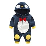 AutumnFallベビージャンプスーツコート、男の子女の子動物Cartoonパーカーロンパース 12M