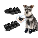 LIKOKLIN 犬靴 犬用メッシュシューズ ドッグブーツ ドッグくつ 小型犬 反射テープ付き 滑り止め 長靴 肉球保護 脱げにくい 散歩 通気性 犬用靴 犬くつ 犬のくつ 中型犬 4個入り/2個入り ブラック (1#)