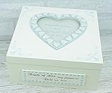 Personalisedブルー赤ちゃんメモリ記念品ボックスフォトBoy洗礼式ギフトf0939 C / P