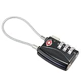 3桁コンビネーション旅行荷物 スーツケース 盗難防止　パスワードロック南京錠 ブラック メタル