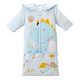 GZQ 赤ちゃん 寝袋 ベビー スリーパー おくるみ パジャマ 綿 防寒 着る布団 袖取り外し可能 冬 (2）青)