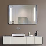 shellkingdom垂直LED壁マウントLighted Vanity Bathroom Silveredミラーwithタッチボタン( sk-y0120 ) 31 1/2" x 23 5/8"' X