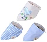 Genda 2Archer(JP)　 よだれかけ 二層　綿　ベビー　赤ちゃん　トライアングル　　３枚セット　カートン付き (パパ愛してる)