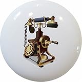 Carolina Hardware and Decor 1914-2 Antique Telephone Ceramic Cabinet Drawer Knob by Carolina Hardwar