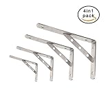 Szat品質Sus 304ソリッドステンレススチール90度の角度ウォールマウントシェルフSupporterブラケットフレーム 4 in 1 Pack シルバー