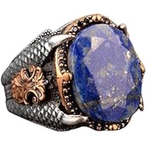 Amazon | ソーダライト 天然宝石 925スターリングシルバー メンズ