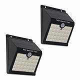 Hengzhe 改良版33個LEDチップ高輝度LEDライト 屋外照明 センサーライト ソーラーライト 人感センサー搭載 3つ知能モード 夜間自動点灯 太陽発電 電気代ゼロ円 充電不要 防水防犯 庭 壁