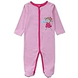 Mother Nest 足つき ロンパース カバーオール 前開き 長袖 女の子 ベビー服 秋冬用 ピンク コットン100％ ロンパース1枚 (3～6ヶ月, 猿柄)