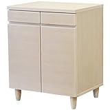 ライフスタイリングショップ キャビネット 木製 幅60.5×奥行45cm 天然木 オフホワイト DL-563OWH