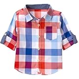 クレイジーエイト Crazy 8/ プラッドシャツ レッド トップス長袖シャツ 18～24ヶ月【並行輸入】