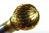 Champion Cutting Tool SD51 Tin Coated Miniature Bur, Ball Shape Solid Carbide, 1/4-Inch Cutter Diame