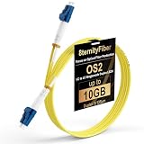 8ternityFiber-OS2 光ファイバーパッチケーブル 1M/3フィート、1GB/10GB シングルモードファイバーLCからLCデュプレックス9/125um、長さオプション:0.2m-100m、2mm LSZH