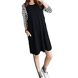 (マーシェル) Marshel マタニティ 長袖 授乳 ワンピース レイヤード風 マタニティー服 楽ちんワンピ ブラック フリーサイズ