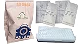 Miele S5 S8 C3 1 Year Bundle 10 GN Bags + 1 SF AH-50 HEPA Filter with Odour Neutralising Charcoal + 