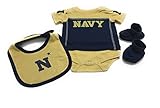 Navy Midshipmen幼児" Lilジャージー"ボディスーツ、よだれかけ& Bootieセット