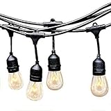 EAGWELL Outdoor String Lights - Heavy Duty Hanging Patio Cafe Pergola Rope String Backyard Light Pro