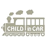 imoninn CHILD in car ステッカー　【シンプル版】　No.19　汽車　（グレー色）