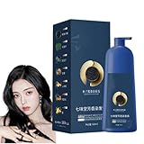 キャビアプロテインヘアカラーシャンプー ヘアカラー 白髪染めシャンプー ボタニカルカラークリームシャンプー 500ML 簡単で便利男女兼用 (ブラック（Natural black）, 500ml)