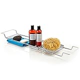 ホーム直感™ Over The Tub Expandable Shower and Bathtubトレイキャディ シルバー